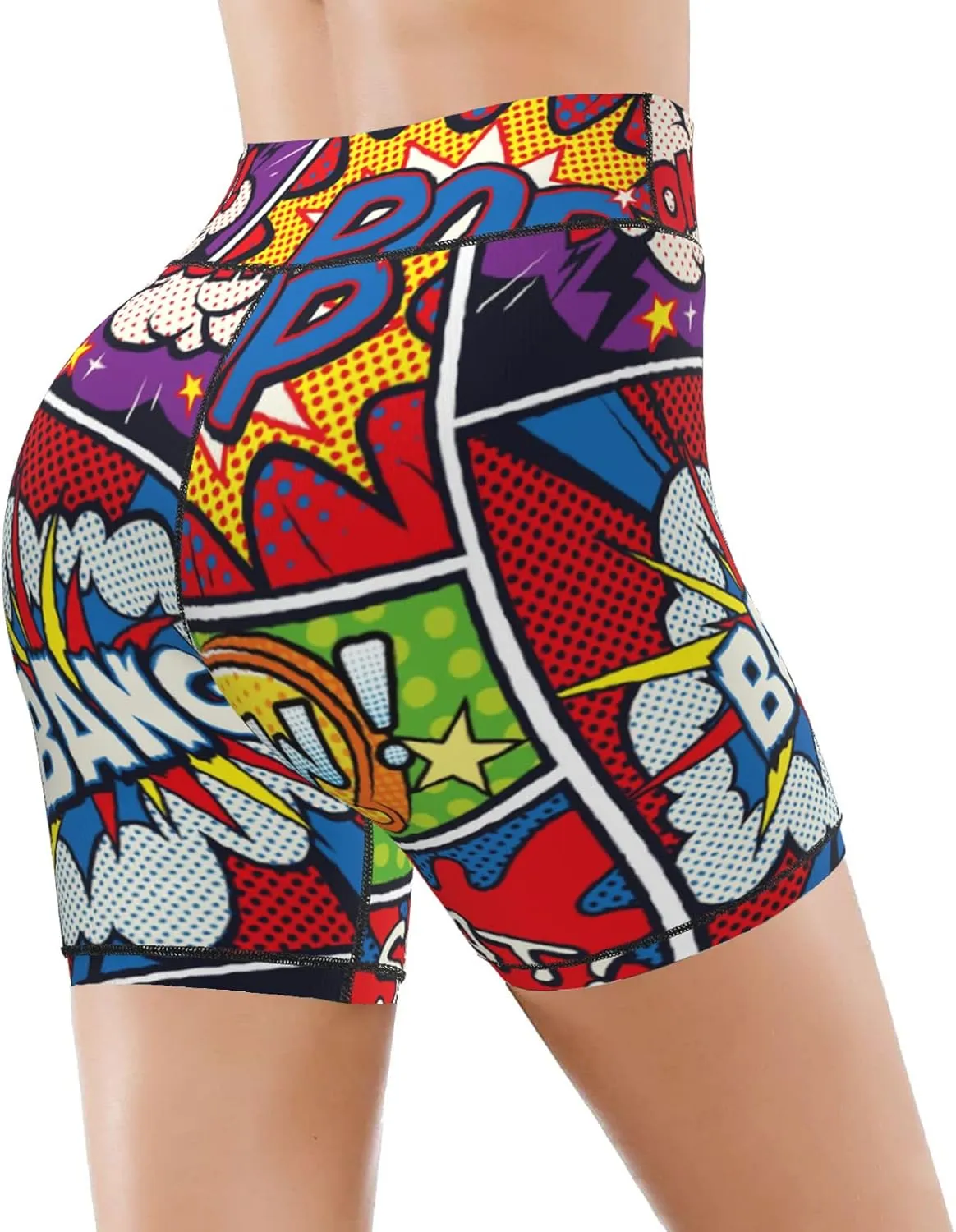 Women's High Waist Bike Shorts for Workout Sports Athletic Running Hiking Biker Yoga Gym Size