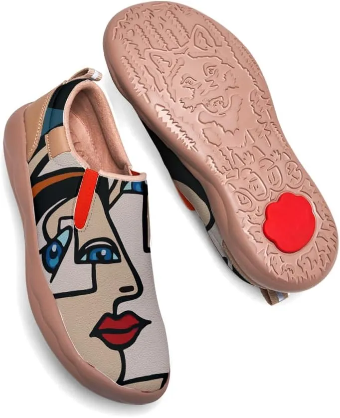 Womens Painted Travel Shoes - Loafers Abstract Art Flat Shoe Slip On Fashion Sneaker Ladies Casual Walking Shoes