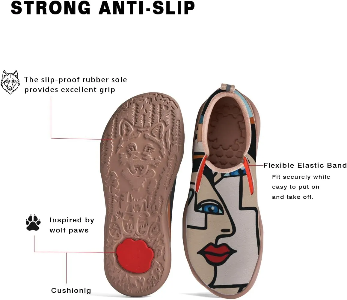 Womens Painted Travel Shoes - Loafers Abstract Art Flat Shoe Slip On Fashion Sneaker Ladies Casual Walking Shoes