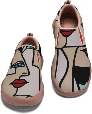 Womens Painted Travel Shoes - Loafers Abstract Art Flat Shoe Slip On Fashion Sneaker Ladies Casual Walking Shoes