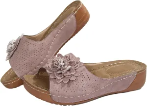 Women's Sandals Flower Hollow out Wedge Sandals Casual Summer Slip on Slippers Open Toe Platform Sandals2