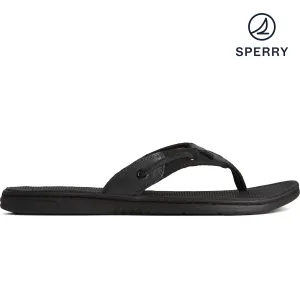Women's Seafish Iridescent Sparkle Flip Flop - Black (STS88589)