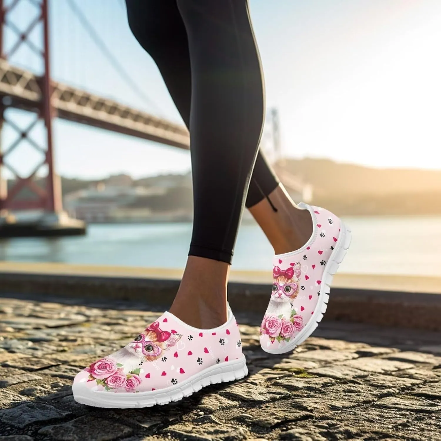 Womens Slip On Walking Shoes Holiday Shoes for Women Novelty Casual Shoes