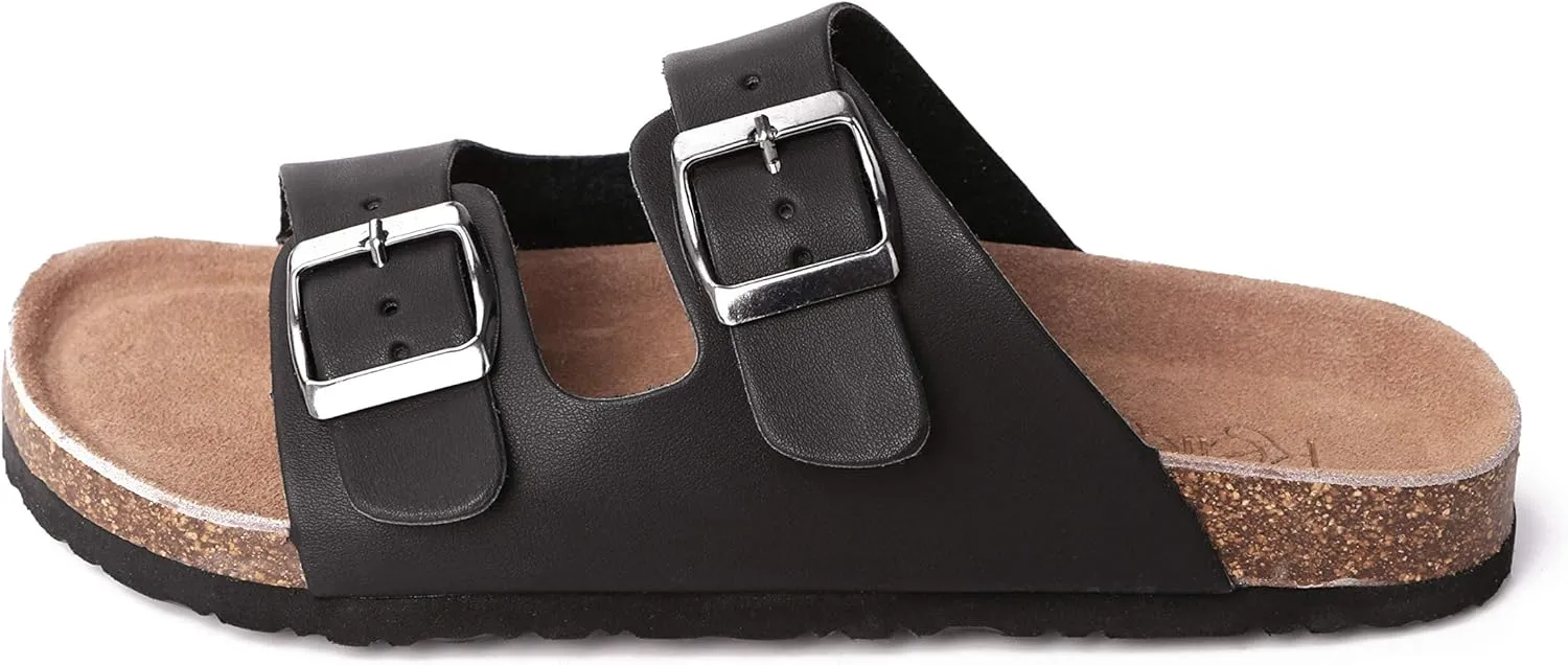Womens Slippers Slip On Flip Flops T-Strap Cork Sole Casual Flat Slides Sandals