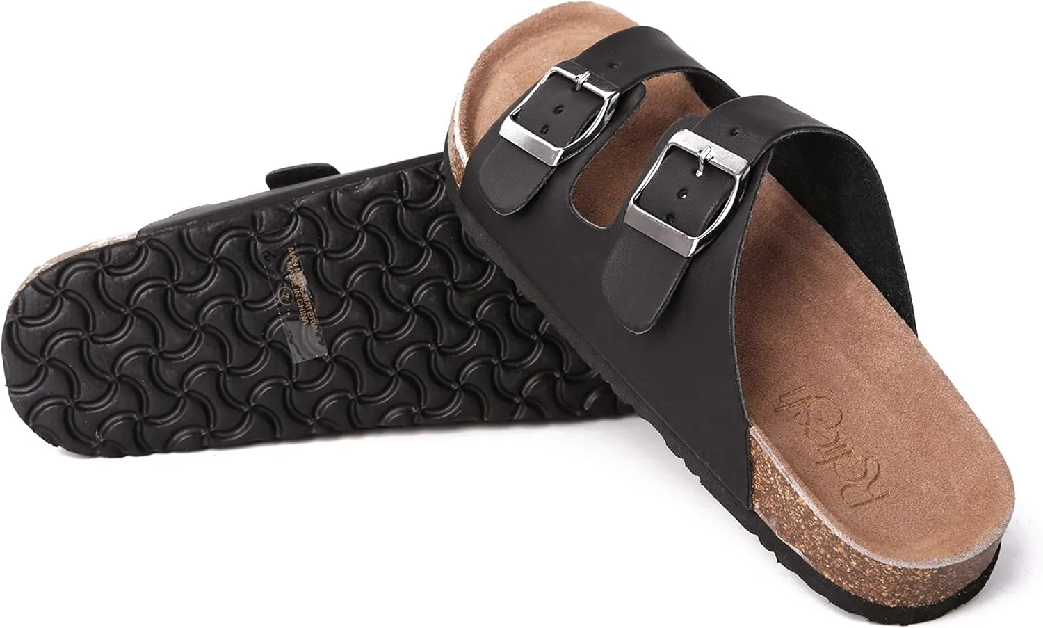 Womens Slippers Slip On Flip Flops T-Strap Cork Sole Casual Flat Slides Sandals