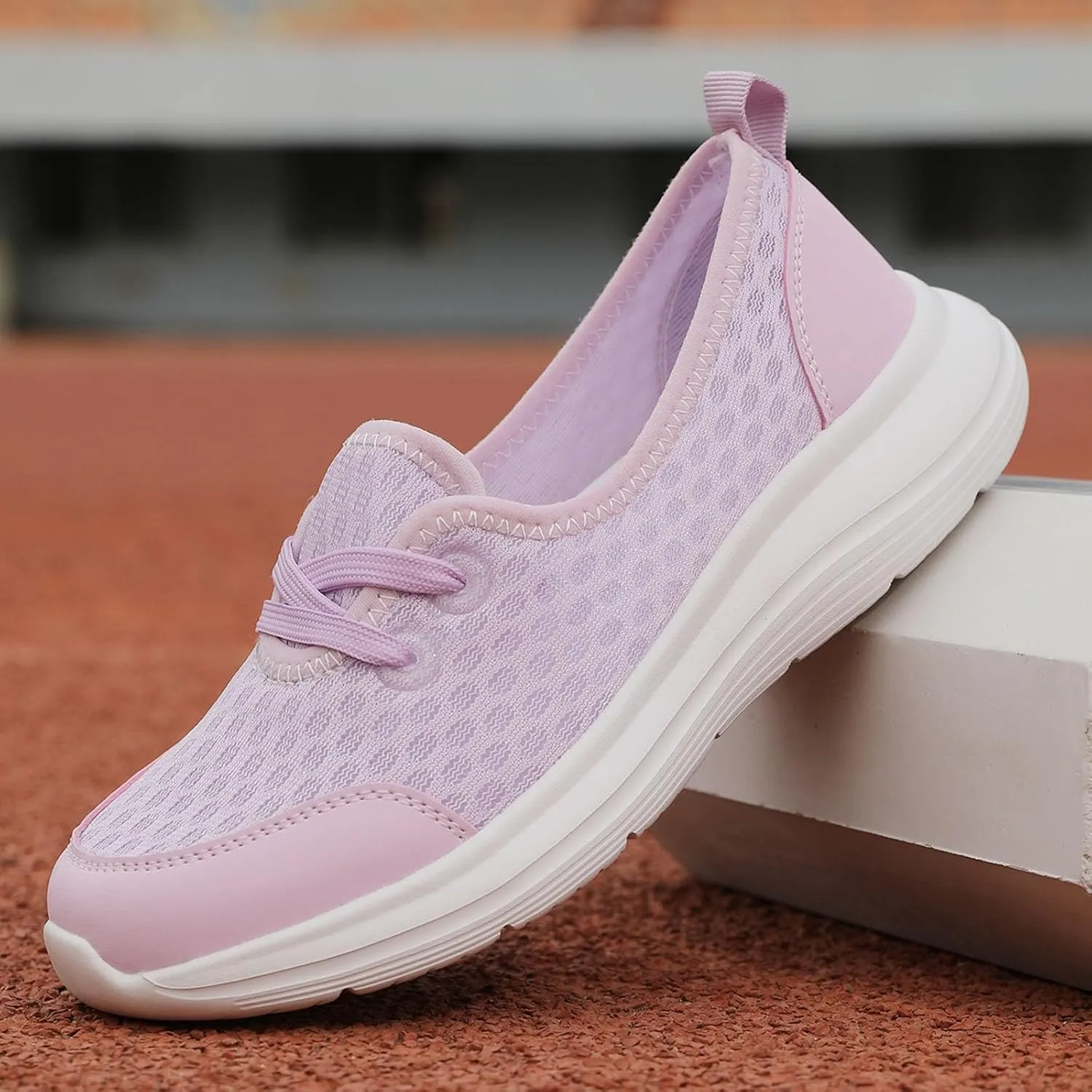 Women's Sneakers Lightweight Slip On Sport Shoes Arch Support Orthopedic Shoes Slip-On Walking Shoes Flat Loafer