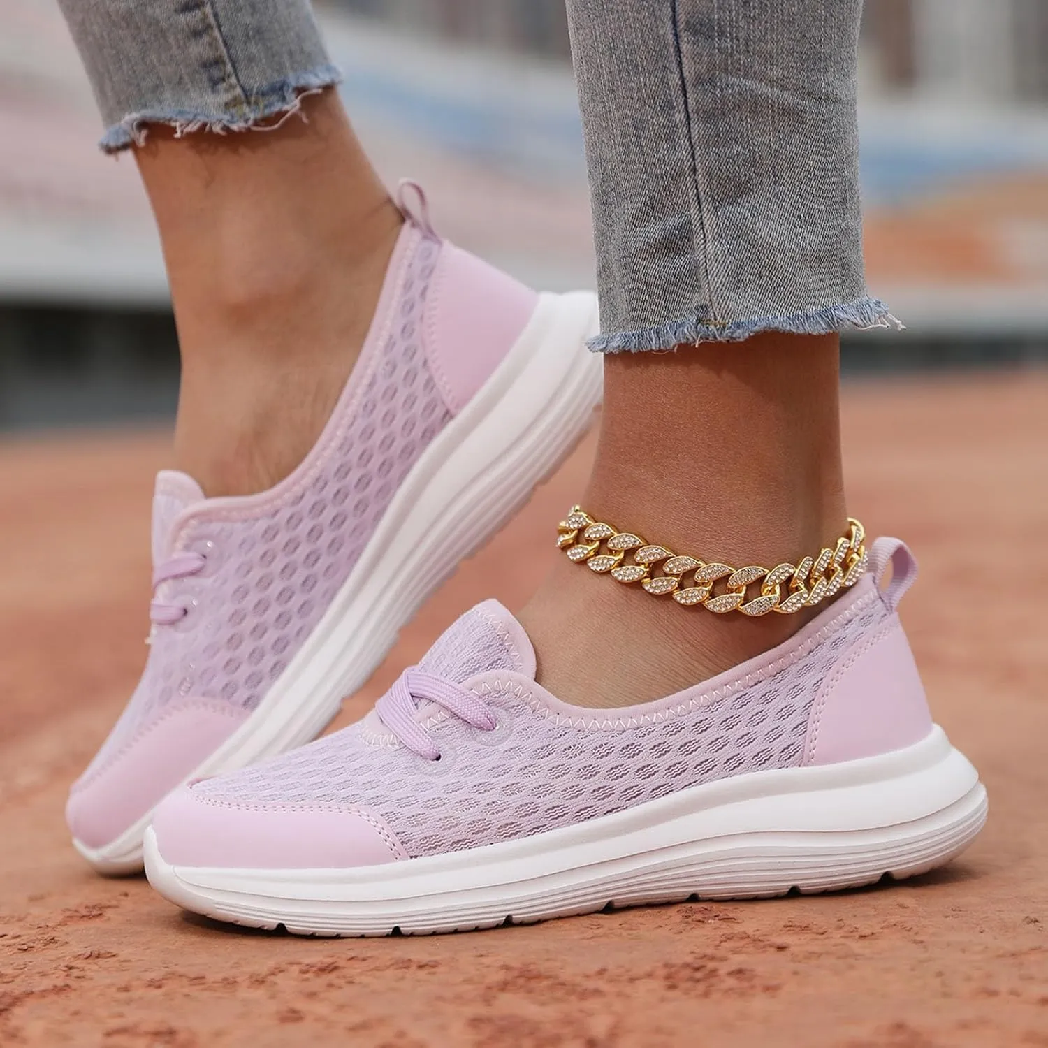 Women's Sneakers Lightweight Slip On Sport Shoes Arch Support Orthopedic Shoes Slip-On Walking Shoes Flat Loafer