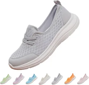 Women's Soft Sole Mesh Comfort Orthopedic Shoes，Spring and Summer Low-Top Casual Slip-On Flat Walking Shoes.