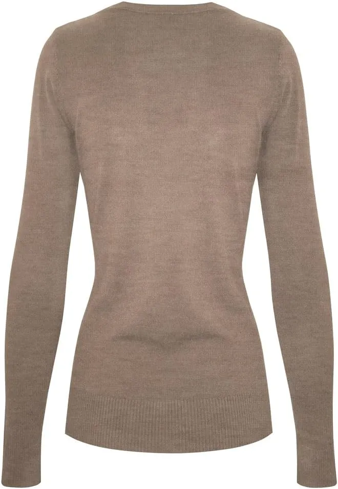 Women's Solid Soft Stretch Pullover Knit Sweater