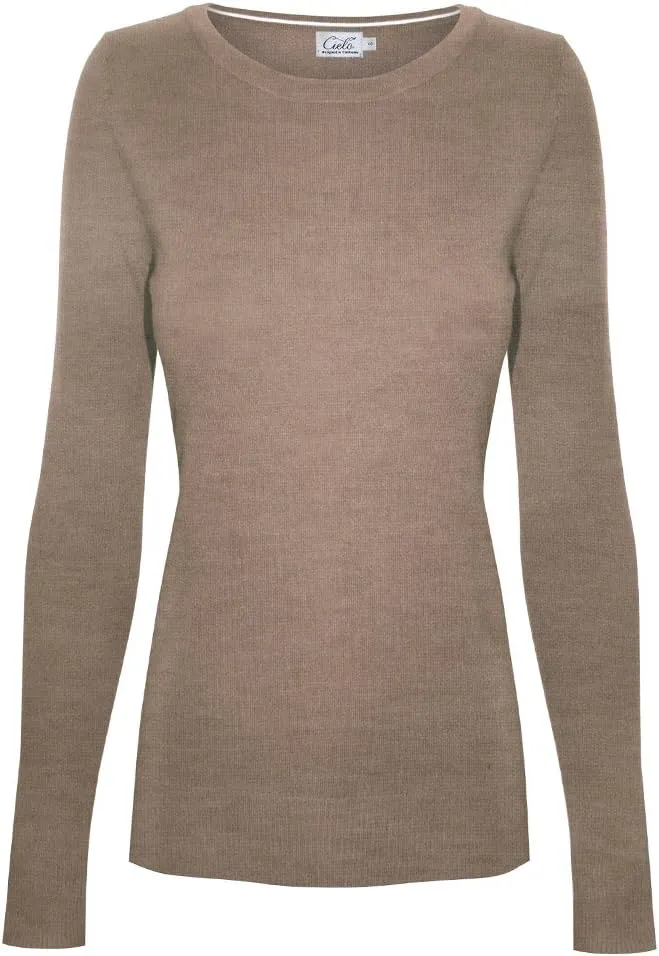 Women's Solid Soft Stretch Pullover Knit Sweater