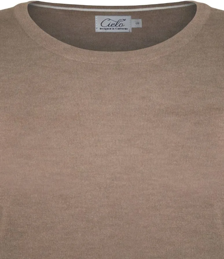 Women's Solid Soft Stretch Pullover Knit Sweater