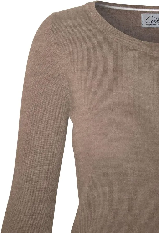 Women's Solid Soft Stretch Pullover Knit Sweater
