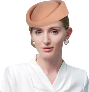 Wool Felt Beret Derby Fascinator Hats for Women Ladies Church Tea Party Formal Wedding Pillbox Hat