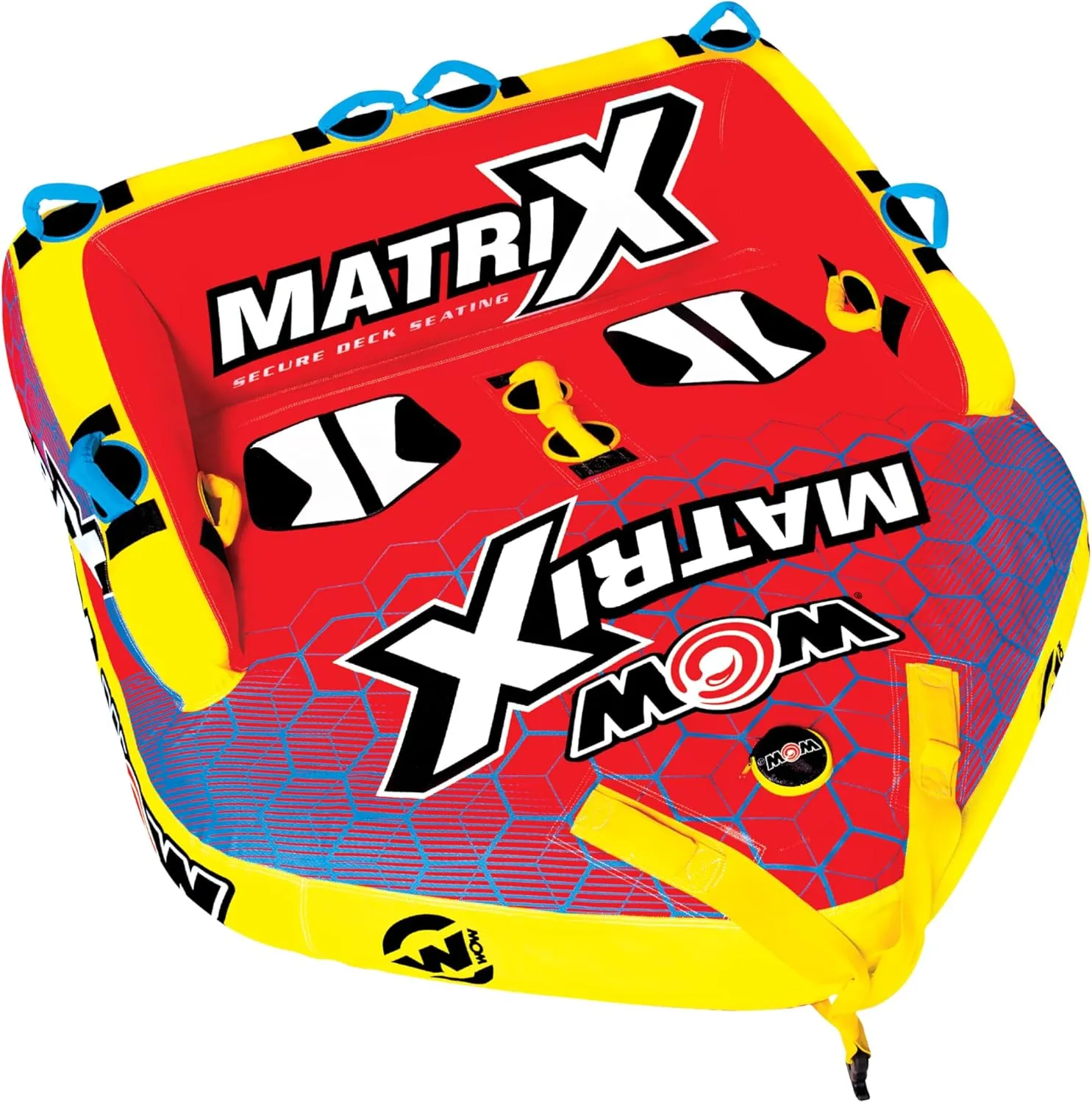 Wow Sports Matrix Towable Inflatable Deck Tube - Boating Accessory for 1 2 3 or 4 People - Holds 680 lbs - Perfect for Kids & Adults