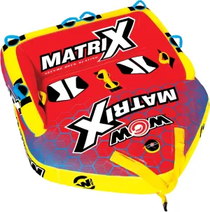 Wow Sports Matrix Towable Inflatable Deck Tube - Boating Accessory for 1 2 3 or 4 People - Holds 680 lbs - Perfect for Kids & Adults