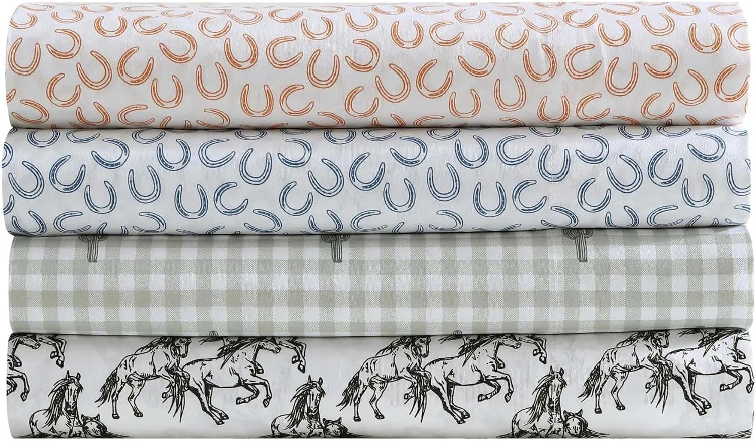 Wrangler - Queen Sheet Set, Super Soft & Cozy Bedding with Matching Sham(s), Casual Luxurious Bedding Set, Yellowstone Inspired, Oeko-Tex Certified (Cactus Gingham Green, Queen)