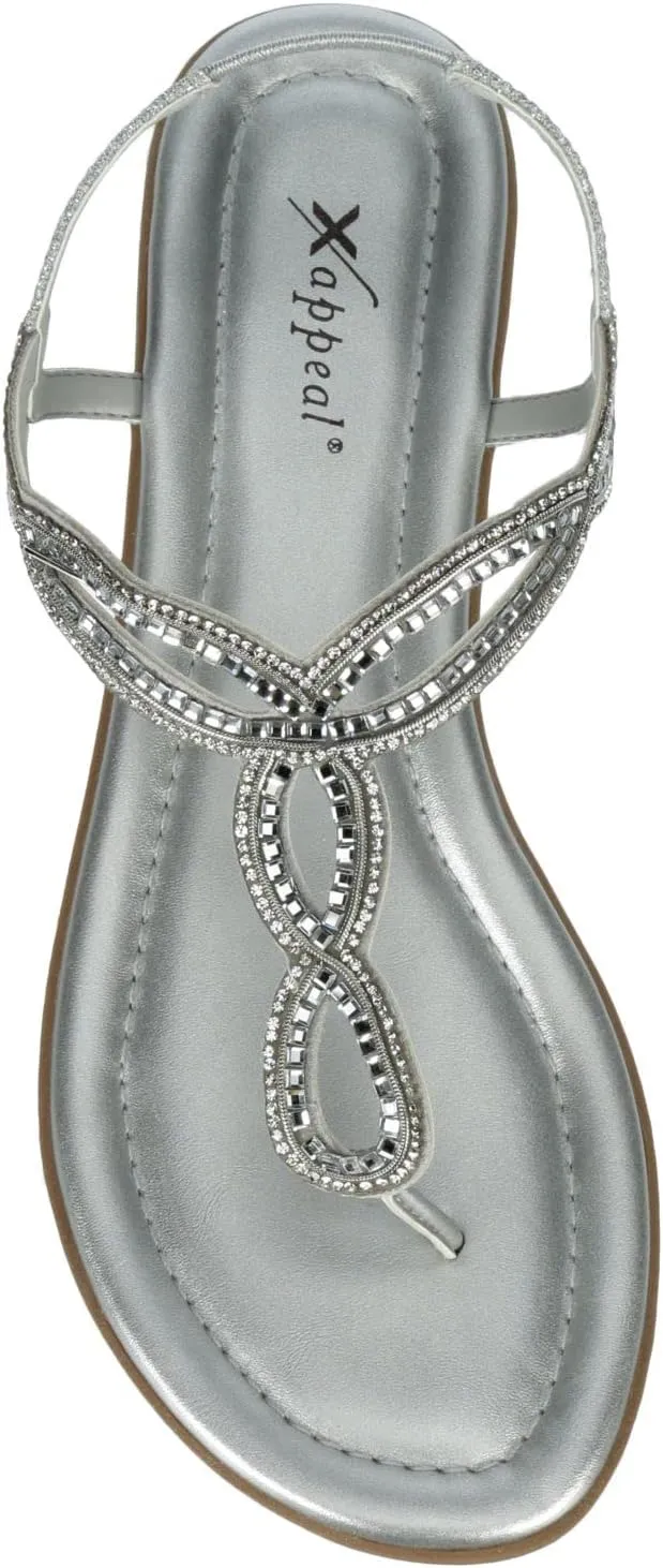 XAPPEAL Akia - Women's Braided Ankle Strap Gladiator Thong Flip Flop Sandals