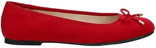 XAPPEAL Cailin - Women's Slip-On Round Toe Bow Accented Dress Ballet Flats