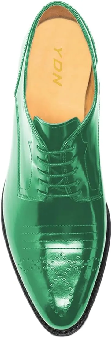 YDN Women's Closed Toe Lace Up Oxfords Chunky Mid Heels Pumps Working Professional Derby Shoes Size 4-16 US