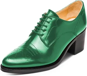YDN Women's Closed Toe Lace Up Oxfords Chunky Mid Heels Pumps Working Professional Derby Shoes Size 4-16 US