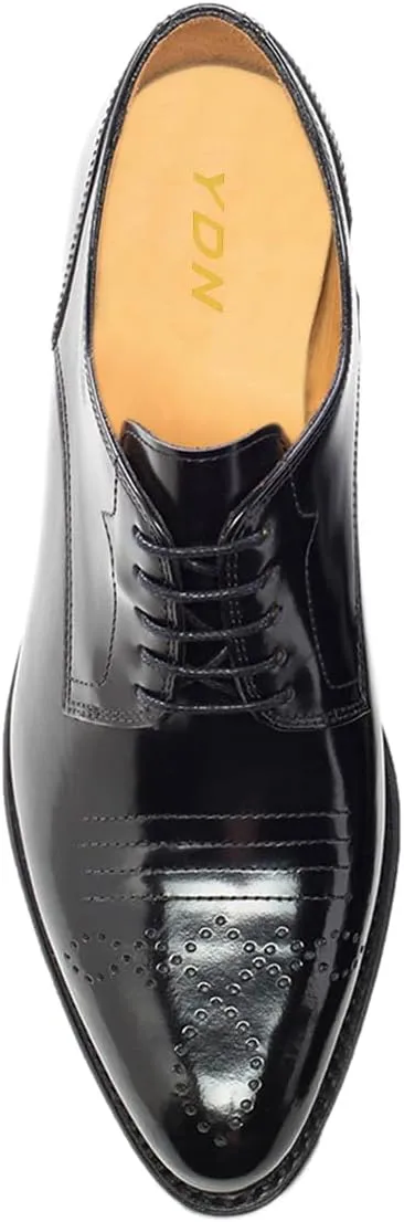 YDN Women's Closed Toe Lace Up Oxfords Chunky Mid Heels Pumps Working Professional Derby Shoes Size 4-16 US