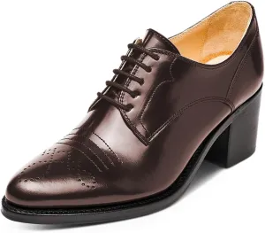YDN Women's Closed Toe Lace Up Oxfords Chunky Mid Heels Pumps Working Professional Derby Shoes Size 4-16 US