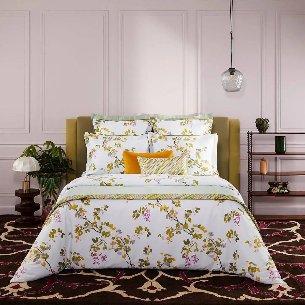 Yves Delorme Luciole Multicolor King 114 x 116 in Flat Sheet - Extra Soft and Warm Luxury Sheets, 100% Natural Organic French Bed Linens - Breathable and Durable