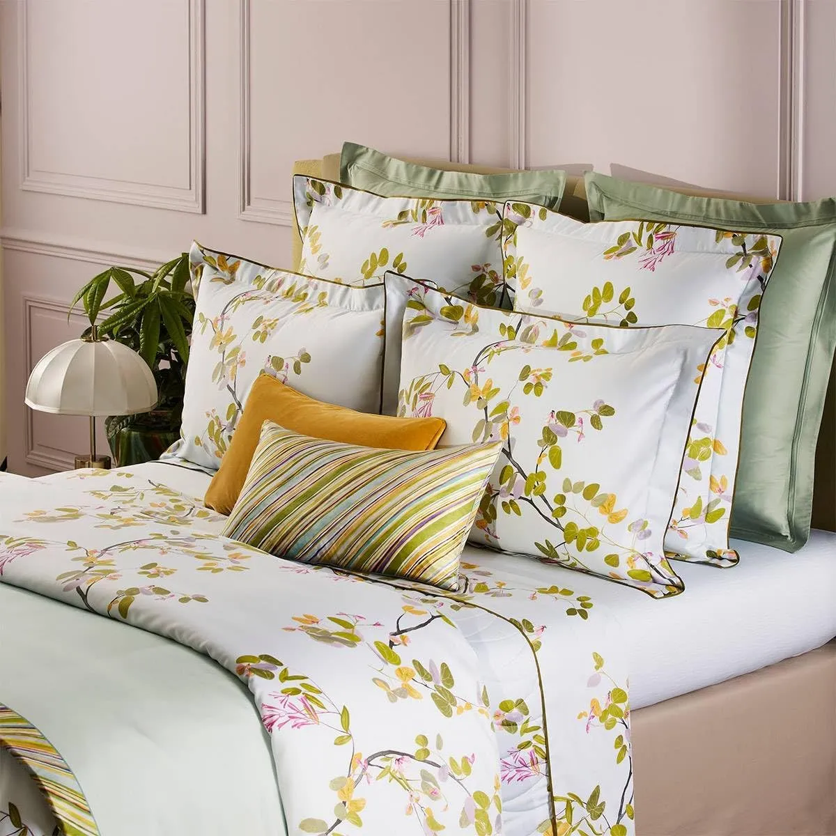 Yves Delorme Luciole Multicolor King 114 x 116 in Flat Sheet - Extra Soft and Warm Luxury Sheets, 100% Natural Organic French Bed Linens - Breathable and Durable