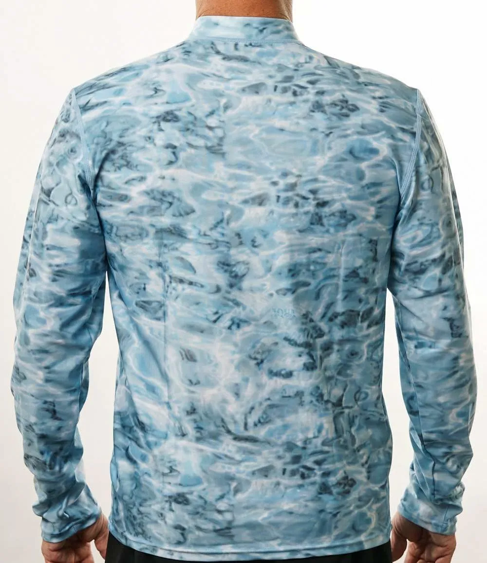 Zip Rash Guard Men: Long Sleeve Mens UPF 50  UV Protection Shirt