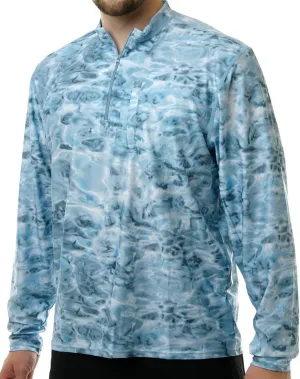 Zip Rash Guard Men: Long Sleeve Mens UPF 50  UV Protection Shirt