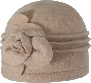 ZLYC Women Wool Cloche Bucket Hat 1920s Vintage Dress Winter Hats with Flower Accent