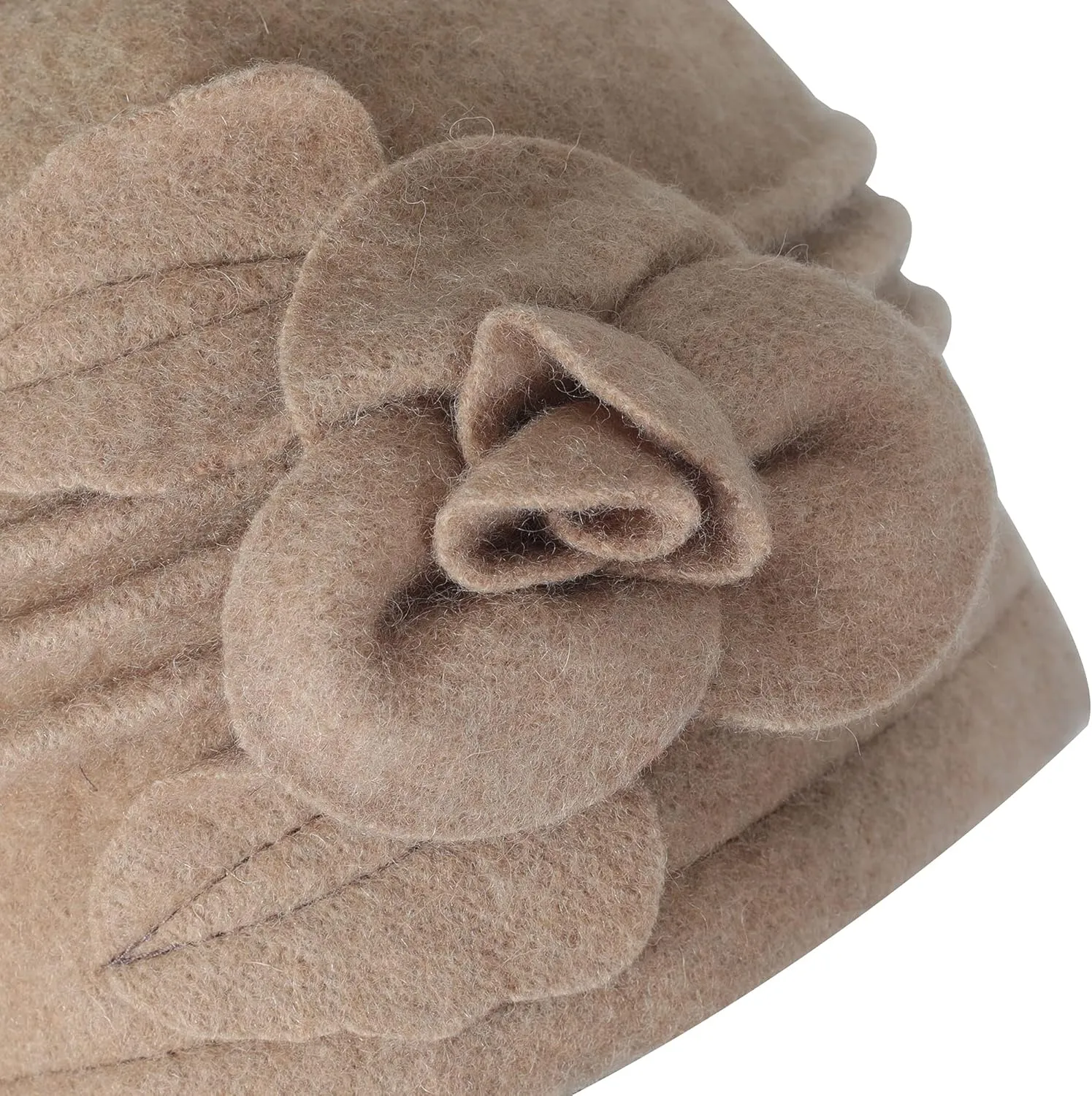 ZLYC Women Wool Cloche Bucket Hat 1920s Vintage Dress Winter Hats with Flower Accent