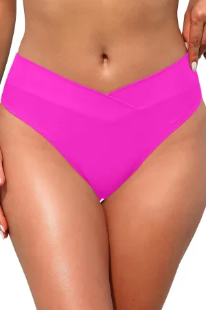 Zmart Women V Cut Cheeky Bikini Bottom - High Cut Bathing Suit Bottom Mid Rise Swim Bottoms Swimsuit